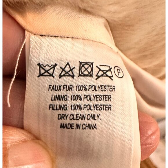 French Connection Large Women Winter Faux Fur Short Coat Notched Lapel Jacket - Picture 8 of 11